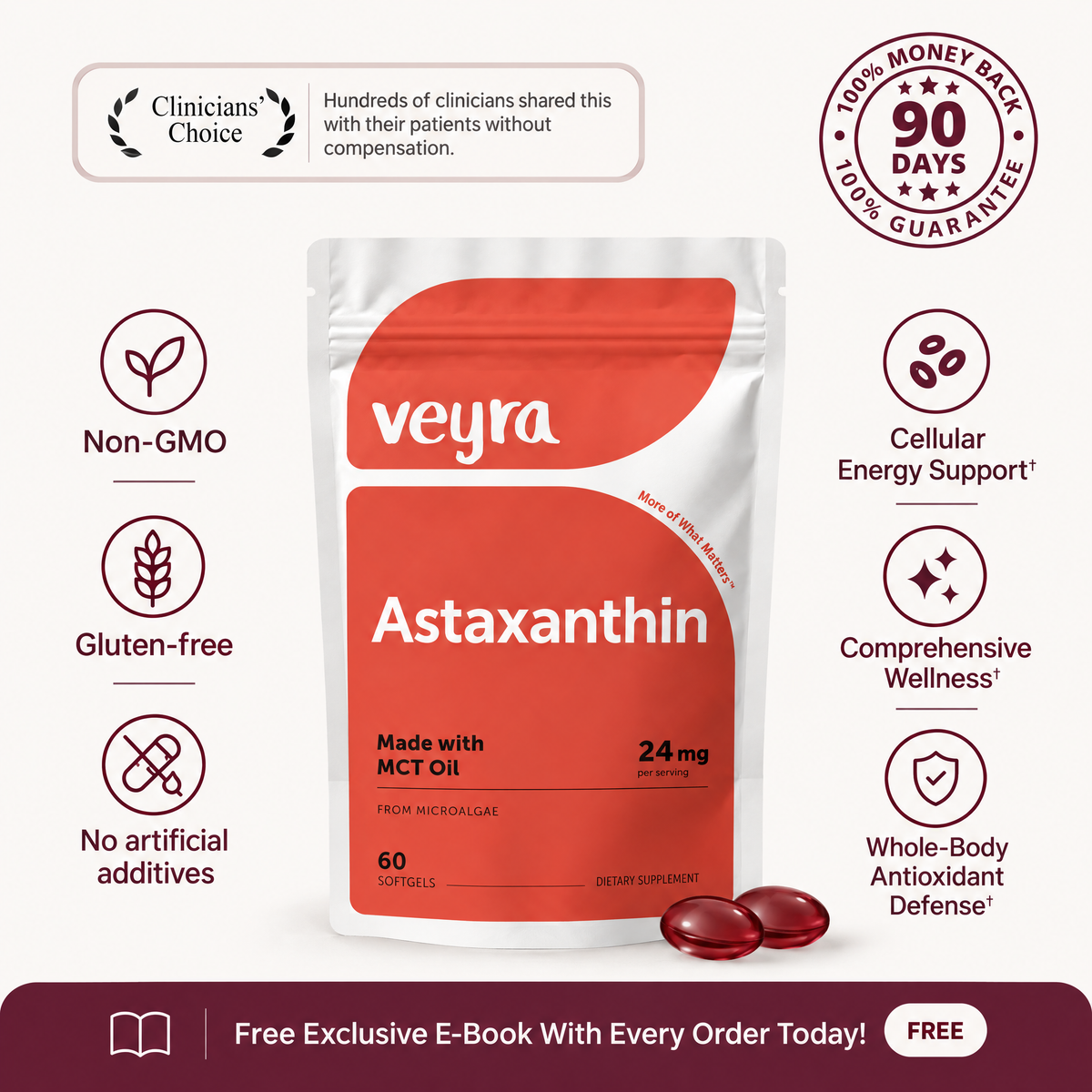 Veyra Astaxanthin - Nature’s Most Powerful Antioxidant for Whole Body Support & Cellular Protection